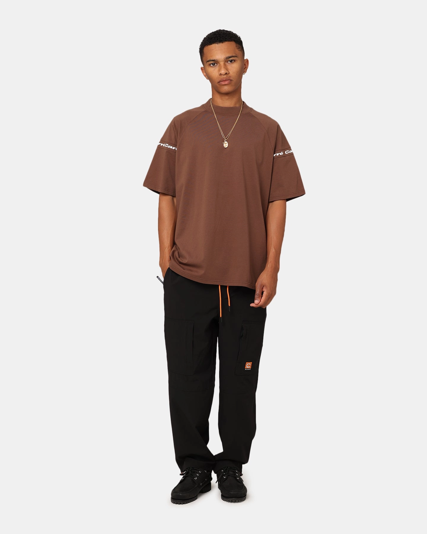 Carre Prime Oversized Raglan T-Shirt Dark Brown Relaxing Day Edgy