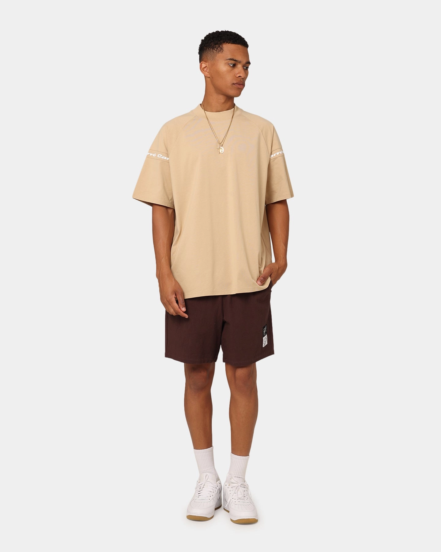 Carre Prime Oversized Raglan T-Shirt Stone Comfortable Style Fresh and Cool