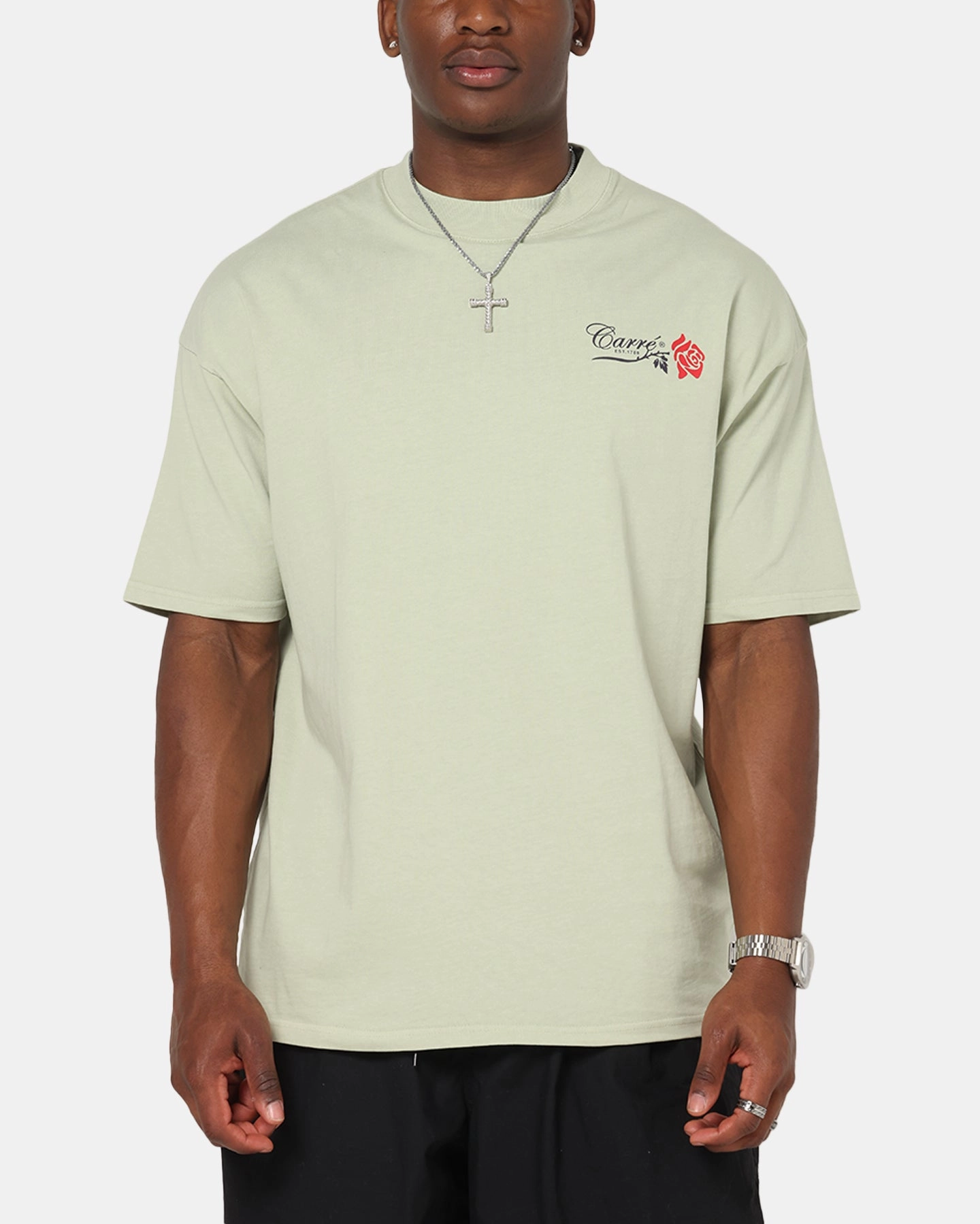 Carre Rara Oversized T-Shirt Sage Chic Casual Wear
