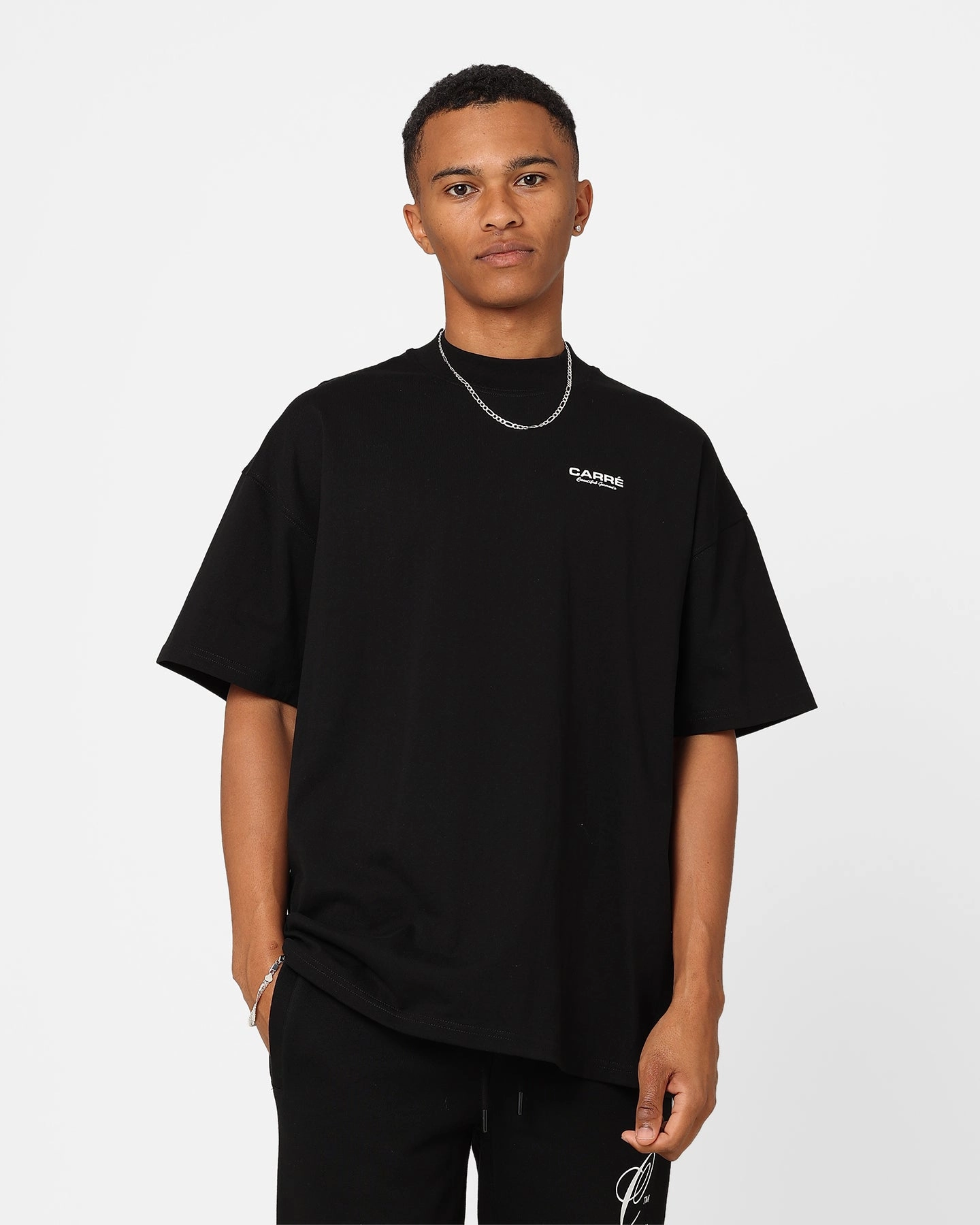 Basic Wear Carre RBG Heavyweight Oversized T-Shirt Black