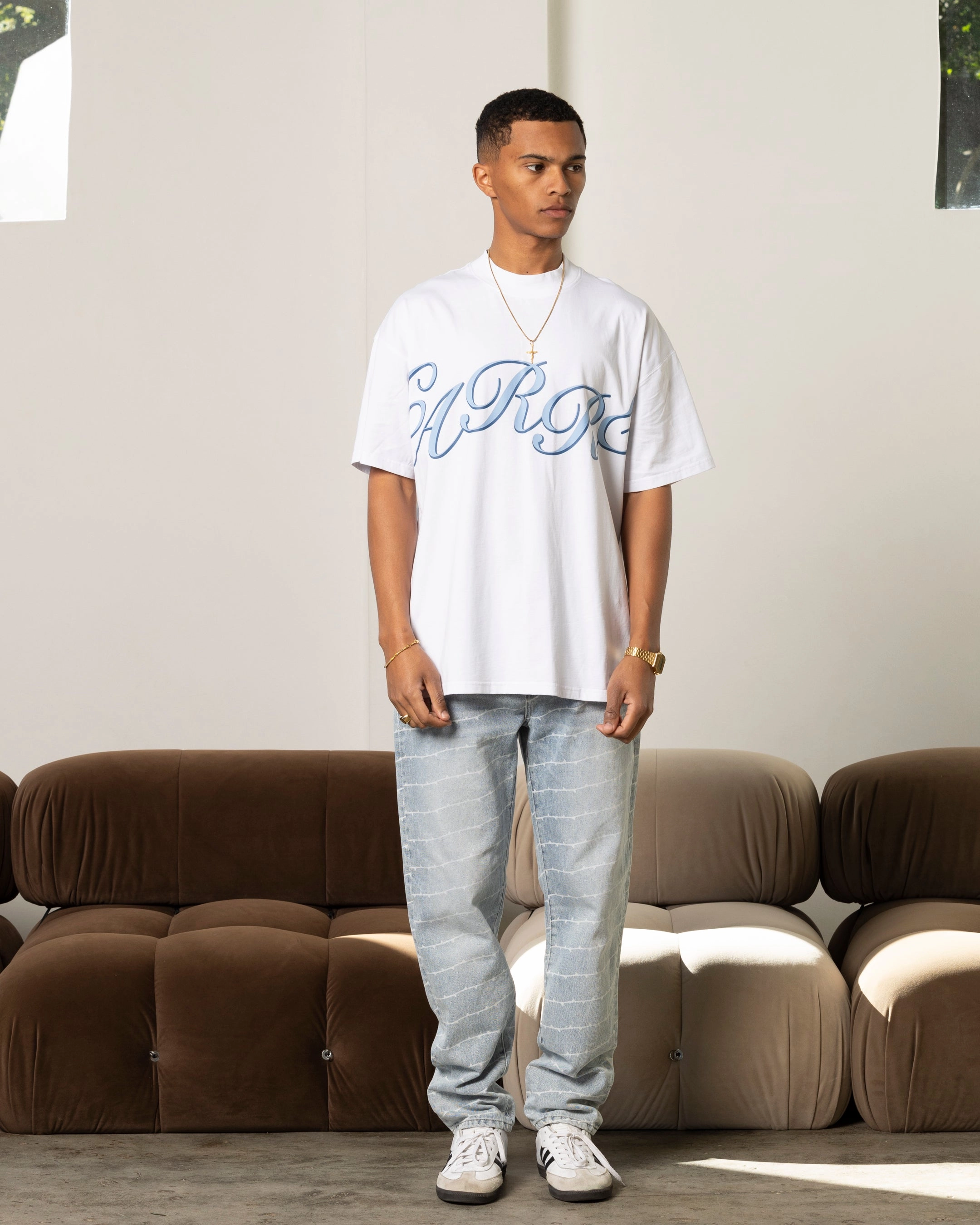 Essential Fashion OdorResistant Fabric Carre Rolling Oversized T-Shirt White