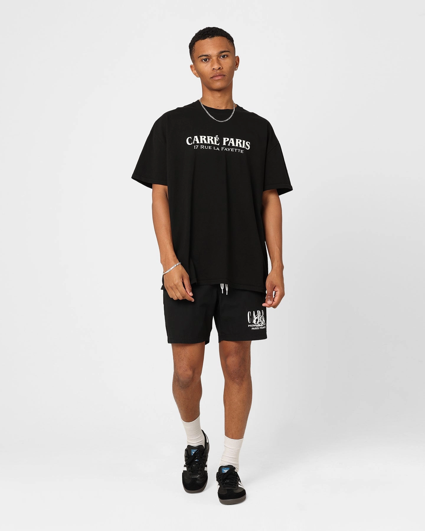 Sleek Style Minimalist Style Carre Rue La Fayette Oversized T-Shirt Black