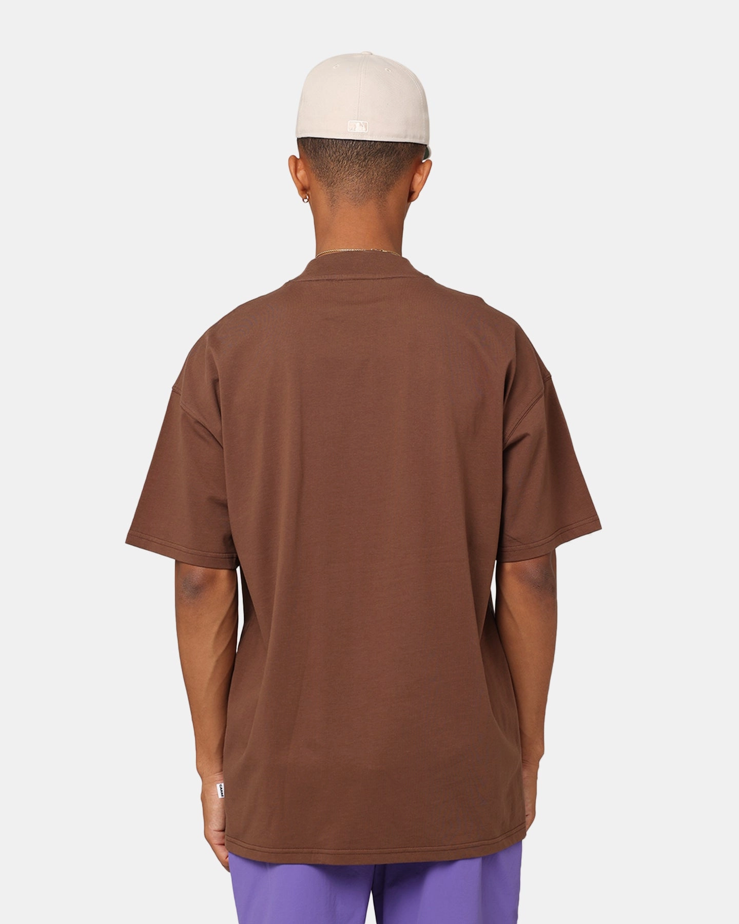 Layered Wear Carre Shooters Oversized T-Shirt Dark Brown