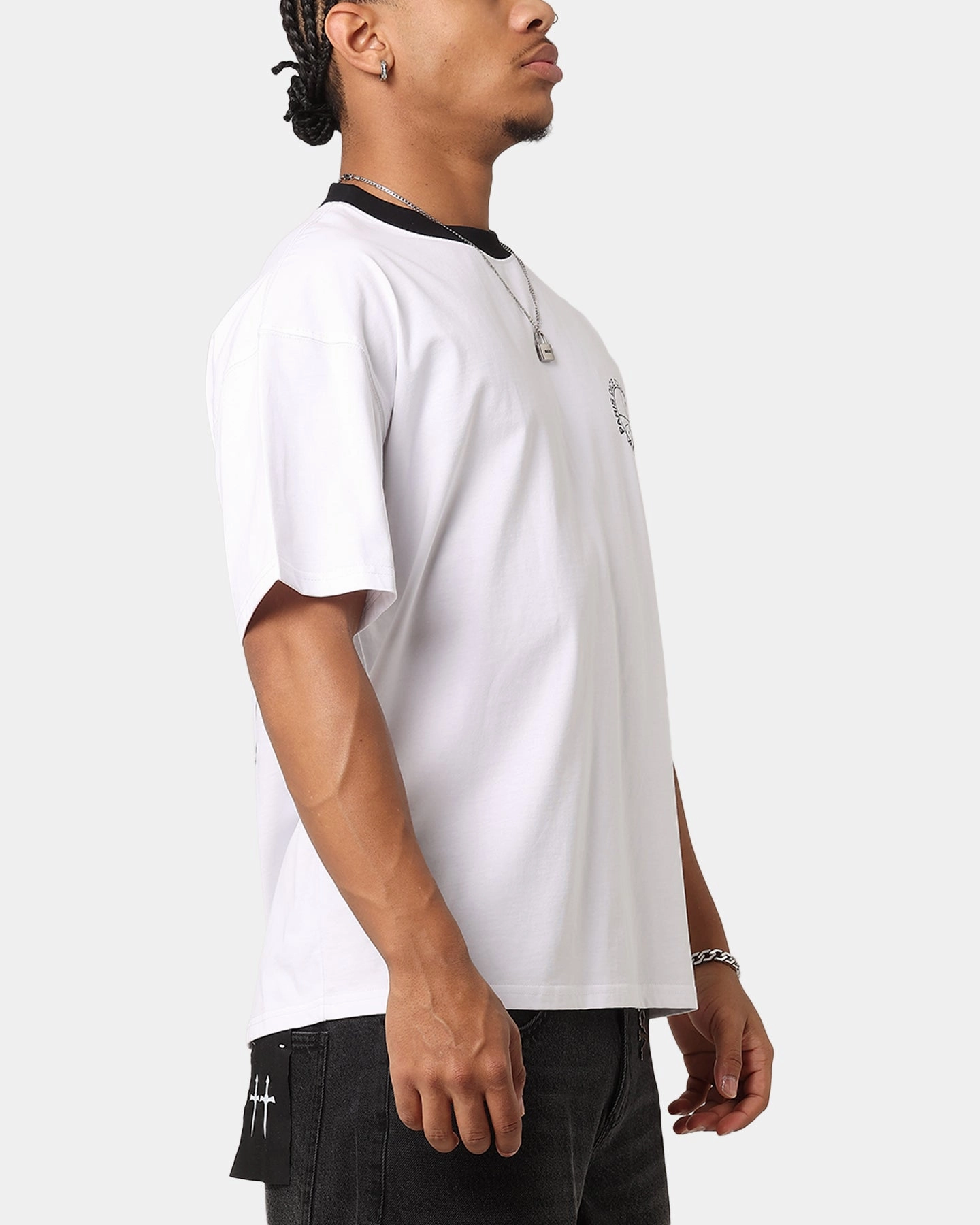 Carre Shootout Oversized Ringer T-Shirt White Essential Fit