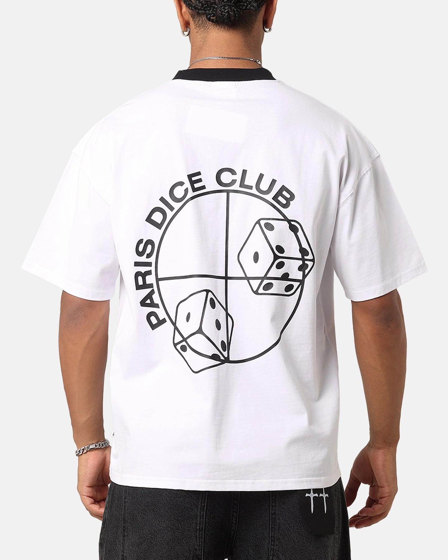 Simple Comfort Comfy Vibes Carre Shootout Oversized Ringer T-Shirt White