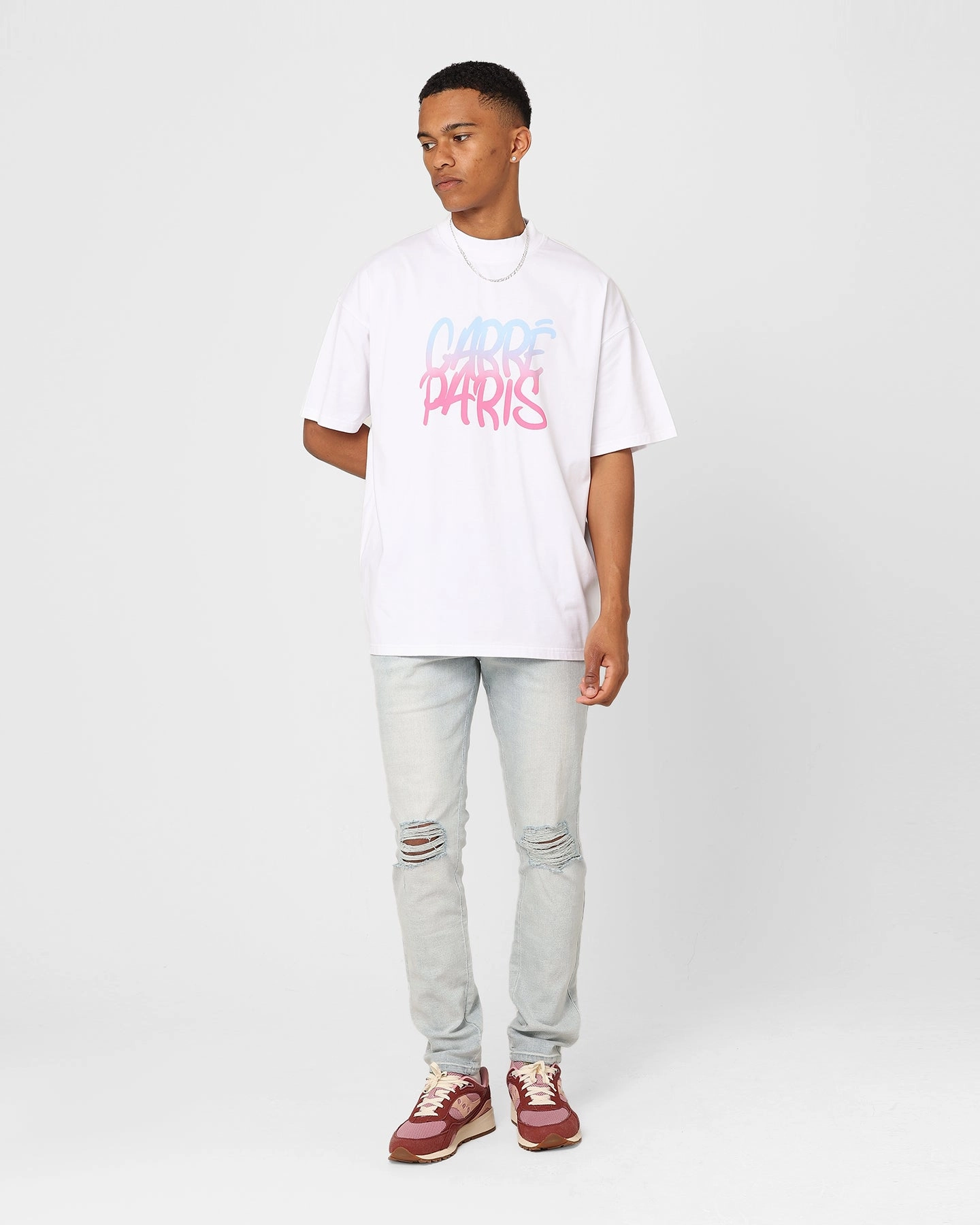 Fashion Comfort Carre Slap Oversized T-Shirt White