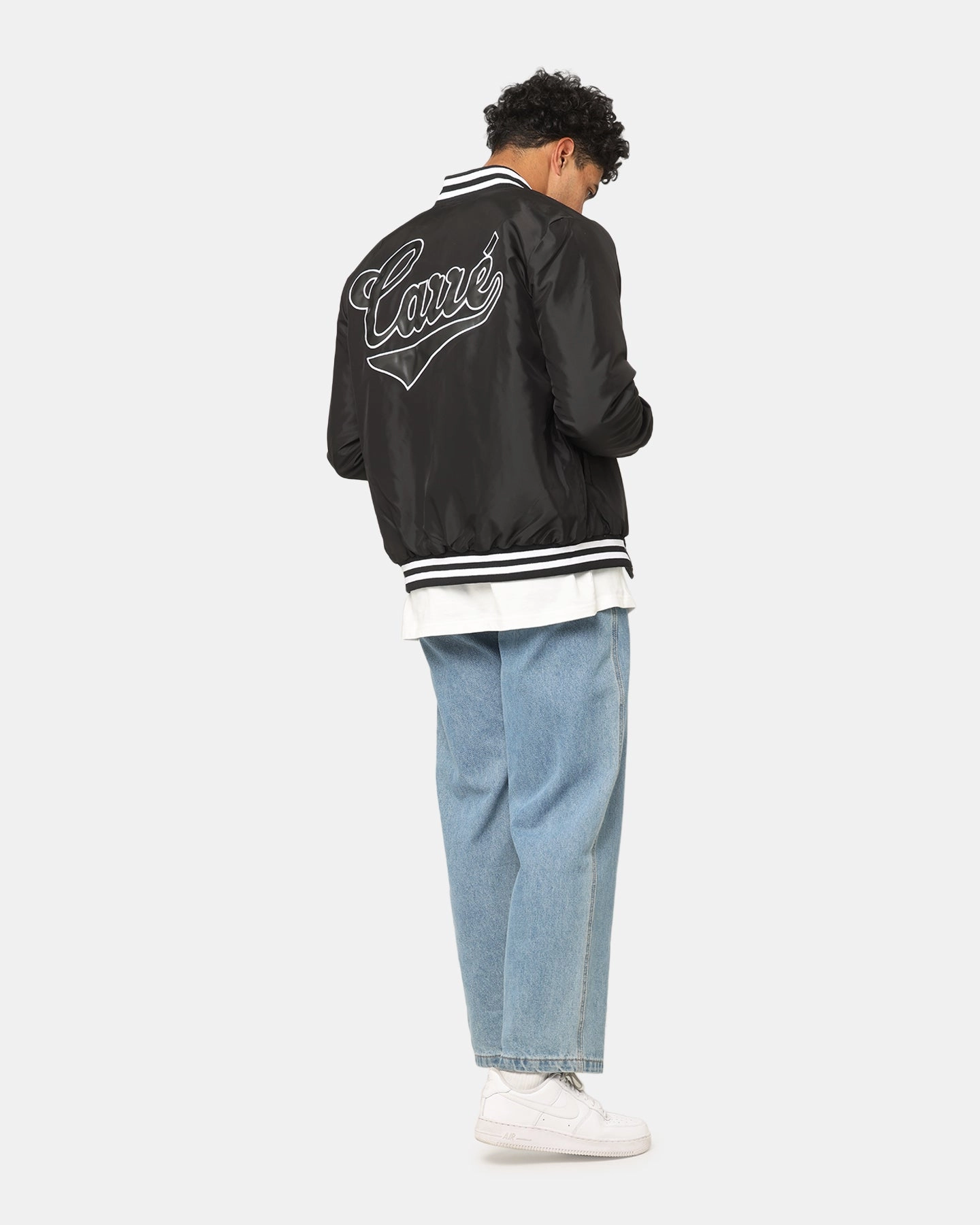 Weekend Wear Grade Carre Team Puffer Varsity Jacket Black/White