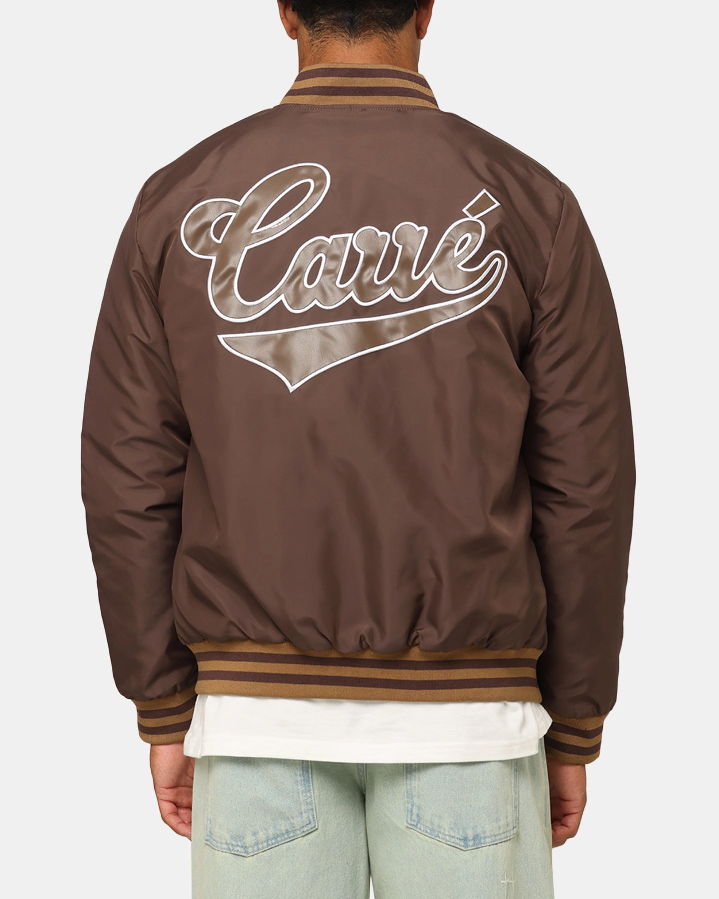 Carre Team Puffer Varsity Jacket Brown Journal movement