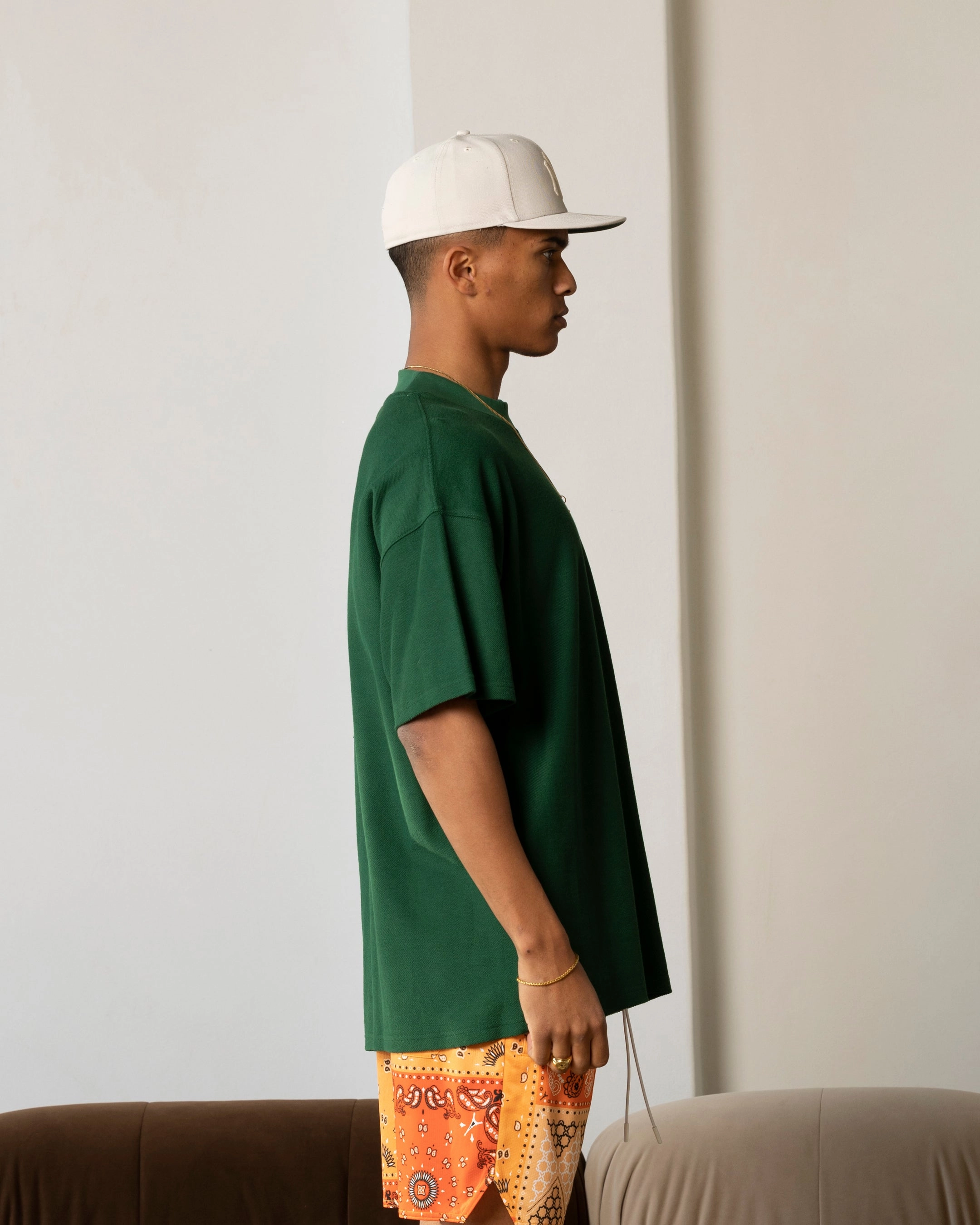 Streetwear attitude Carre Terry Oversized T-Shirt Forest Green