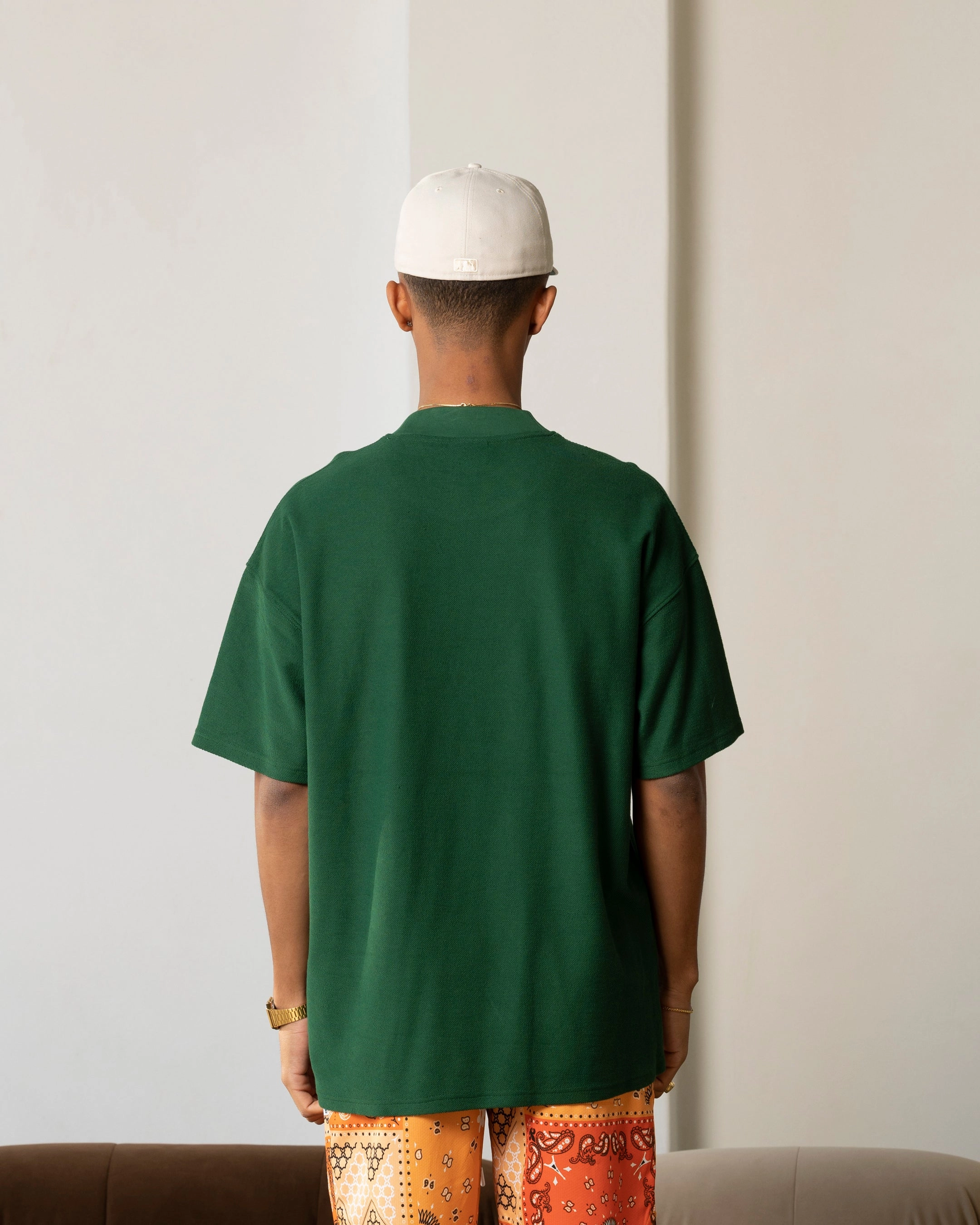 Carre Terry Oversized T-Shirt Forest Green WrinkleResistant