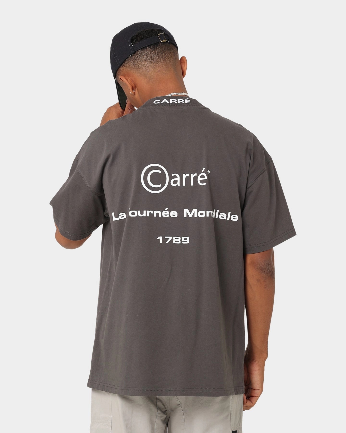 Carre Tournee Oversized Short Sleeve T-Shirt Coal Polka Dot Pattern