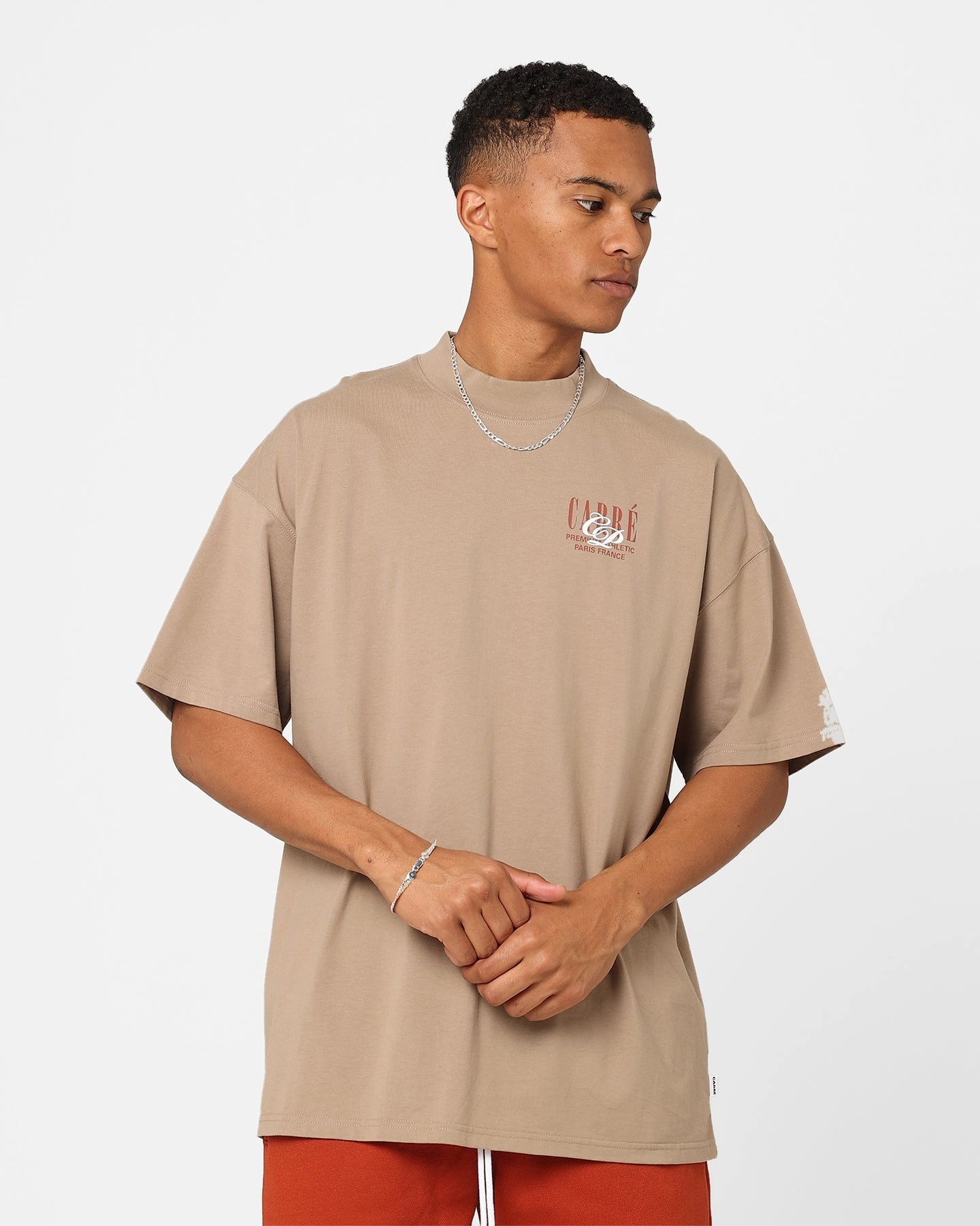 Carre TT Oversized T-Shirt Mocha Odor-resistant Outdoor Activity