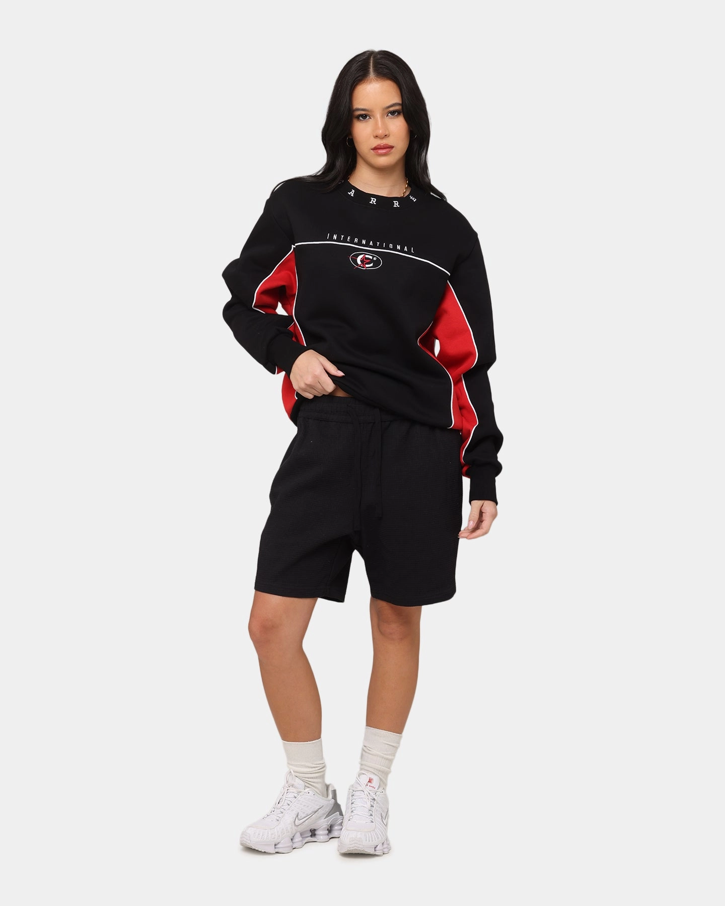 Carre Waffle Shorts Black SeamlessPockets