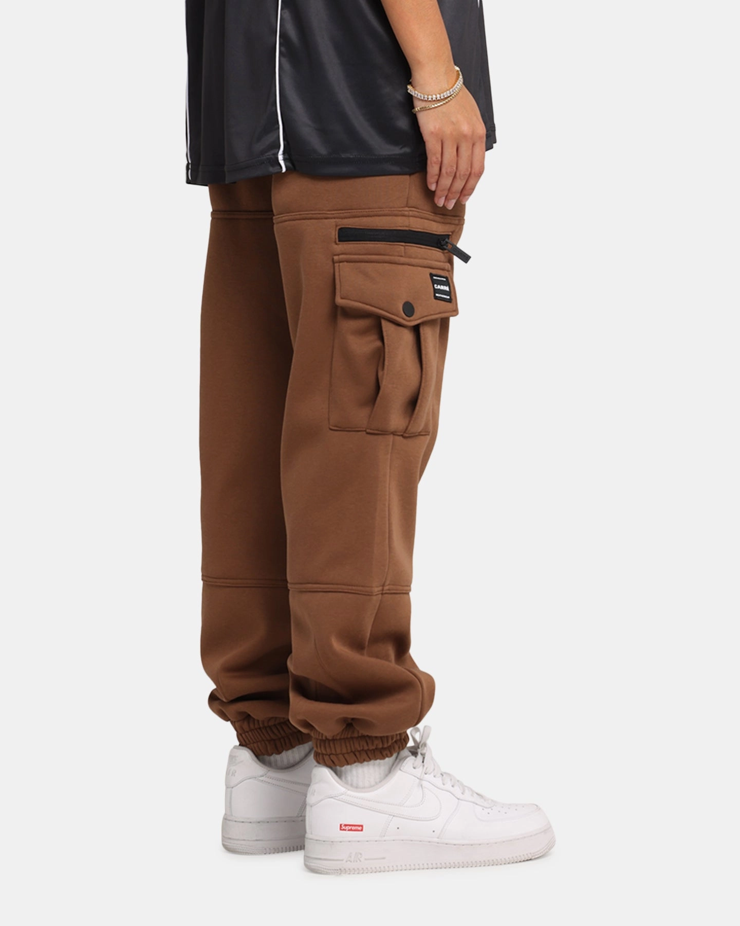 Minimalist Design Slim Stretch Carre Weathergear Trackpants Washed Brown