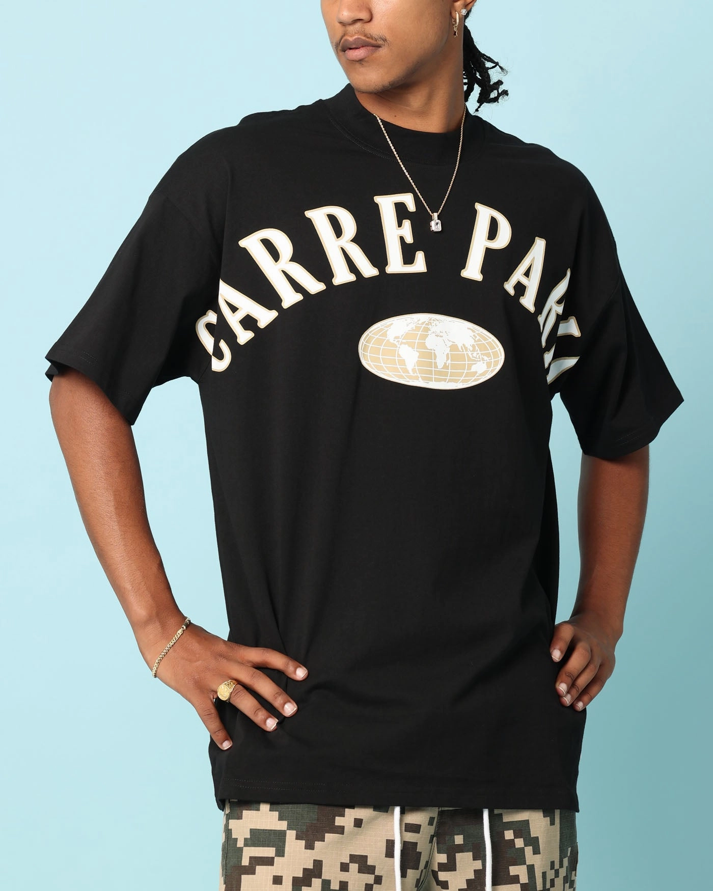 Retro Carre Worldwide Oversized T-Shirt Black