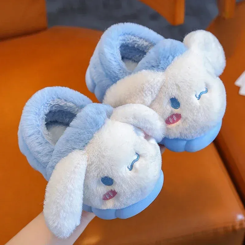 Cartoon Fluffy Kids' Non-Slip Warm Winter Slippers