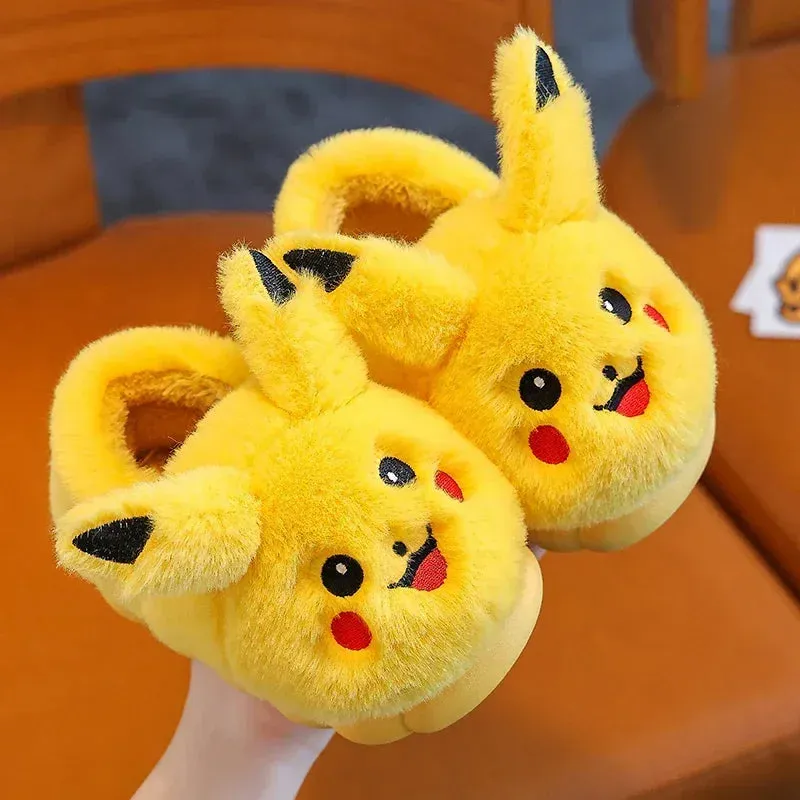 Cartoon Fluffy Kids' Non-Slip Warm Winter Slippers