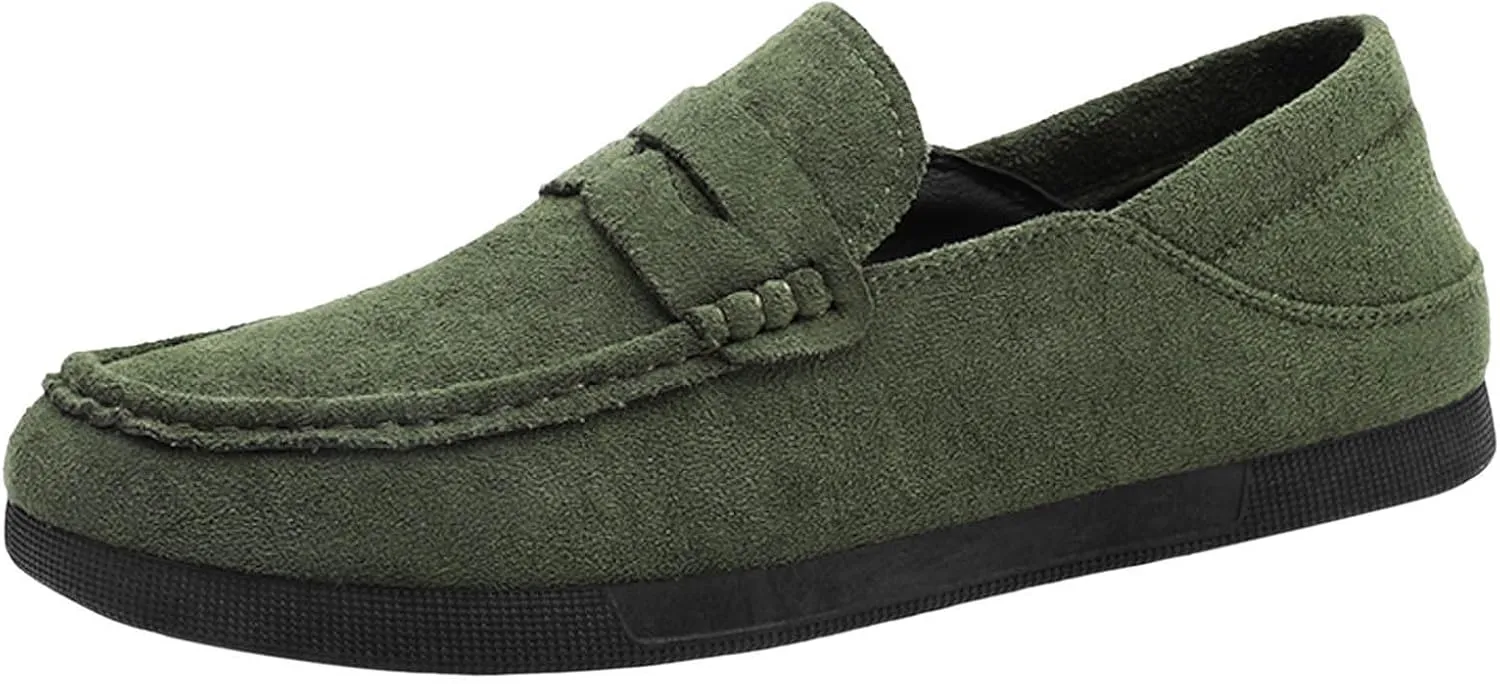 Casual Dress Shoes Men Casual Shoes Fashionable New Pattern Simple Pure Color Comfortable Round Toe Flat Bottom All