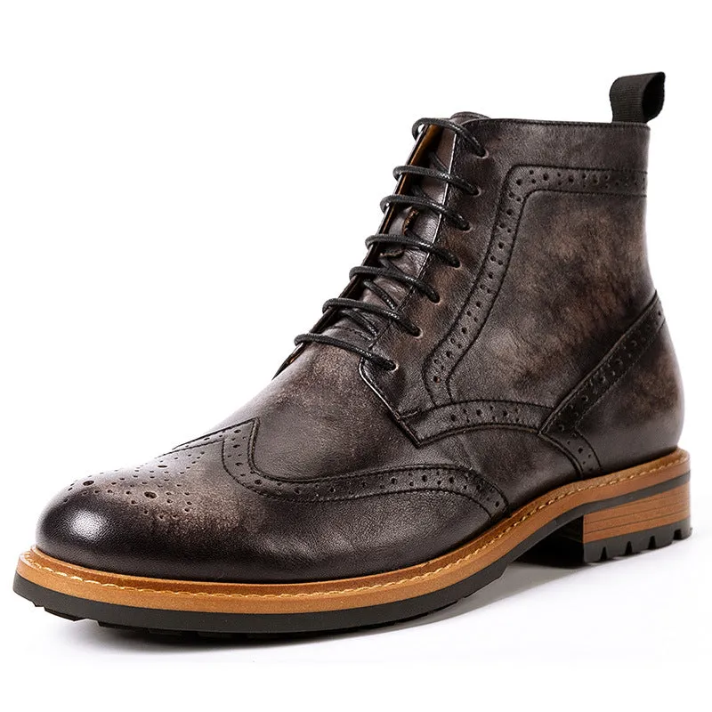 Casual Men's Leather Round Toe Martin Boots | Brodtica.com