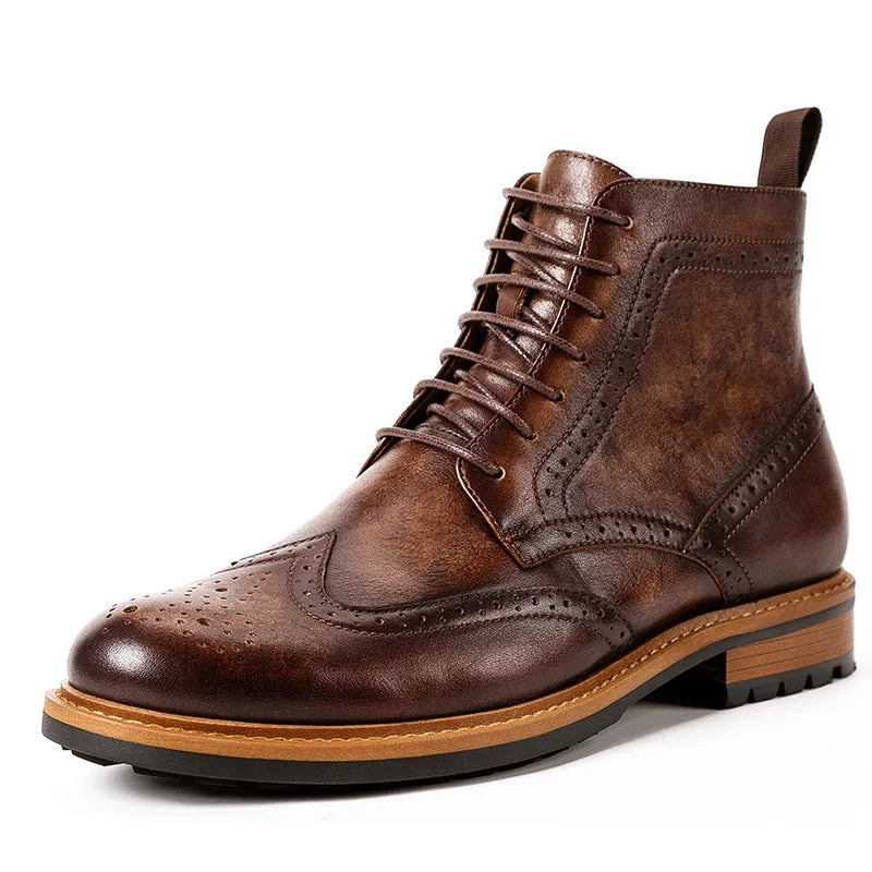 Casual Men's Leather Round Toe Martin Boots | Brodtica.com