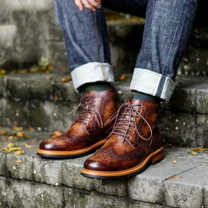 Casual Men's Leather Round Toe Martin Boots | Brodtica.com