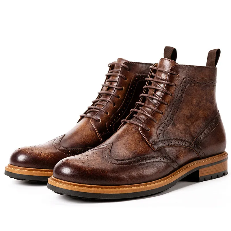 Casual Men's Leather Round Toe Martin Boots | Brodtica.com