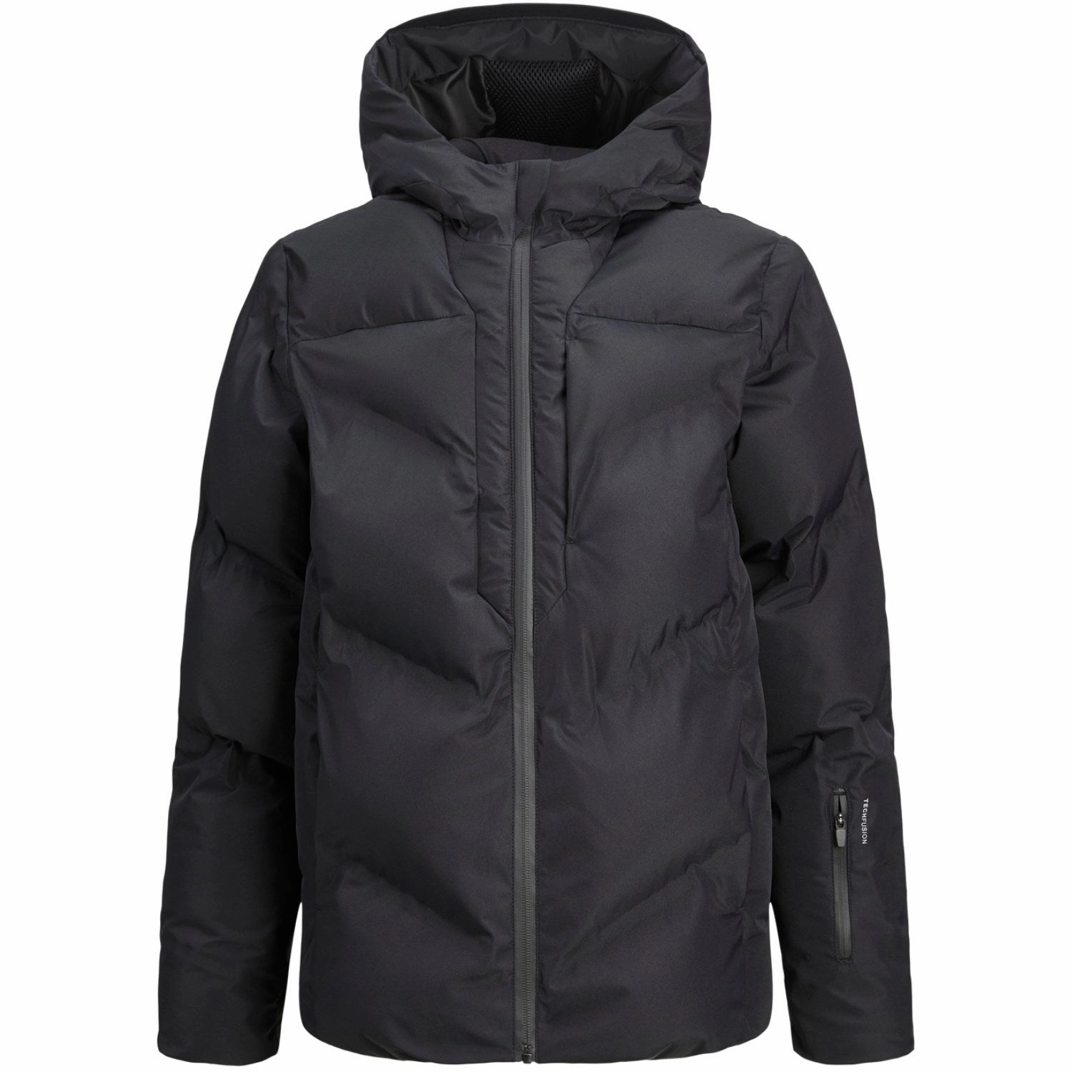 Non Iron Fabric Tech TapedSeamConstruction Jack & Jones Junior Black Coslay Heat Quilted Puffer Jacket