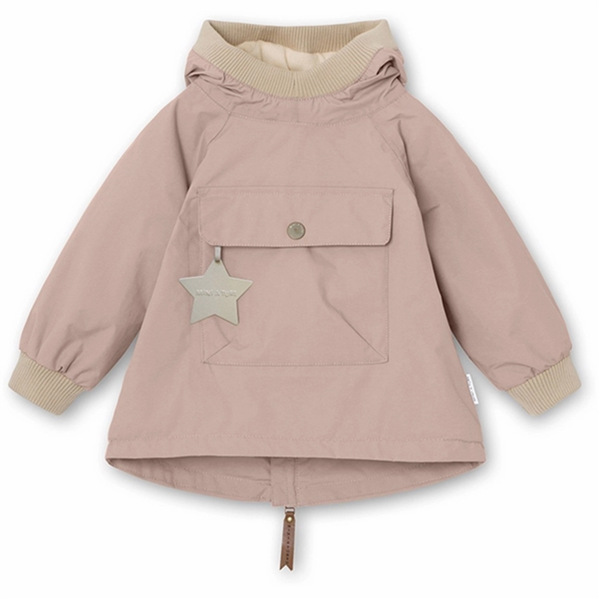 Leather Bits WindproofDesign MINI A TURE Baby Vito Spring Anorak m/Fleece Lining Rose Smoke