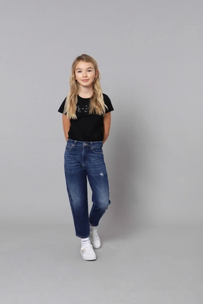 Flexible Fabric Daily Musthave Please Pantalone Denim Mom-Fit effetto D??lav?? PHG4F98G31 1670 blue denim