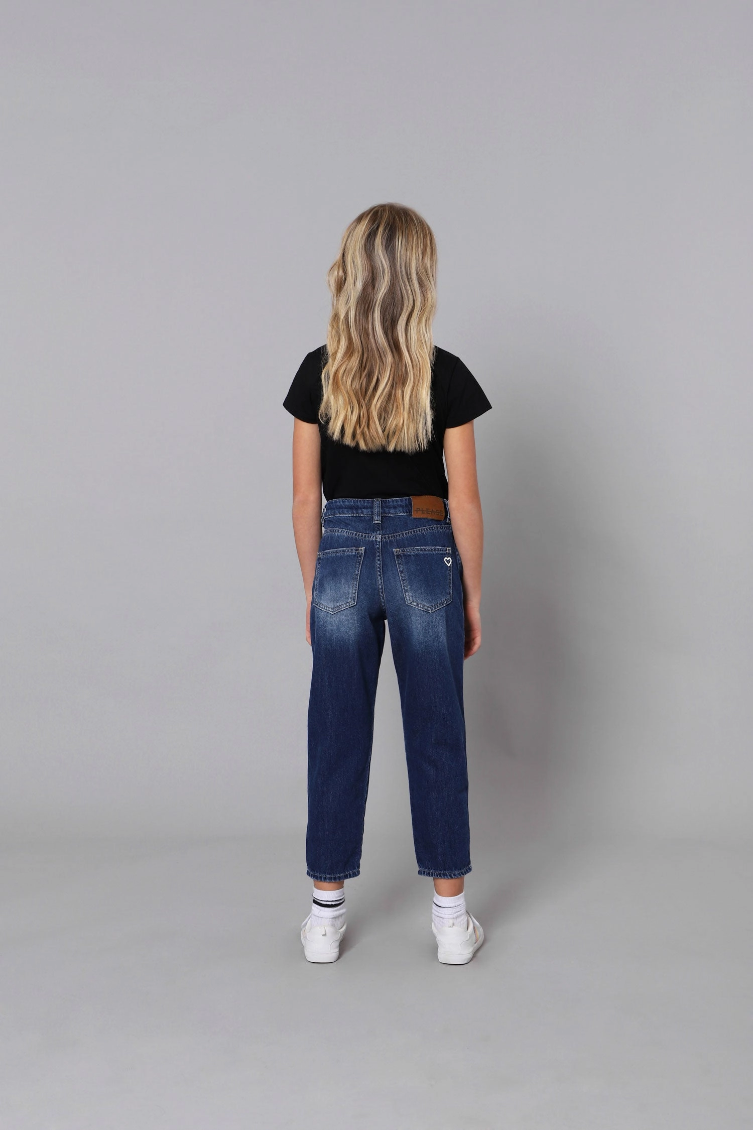 Relaxed Look Please Pantalone Denim Mom-Fit effetto D??lav?? PHG4F98G31 1670 blue denim