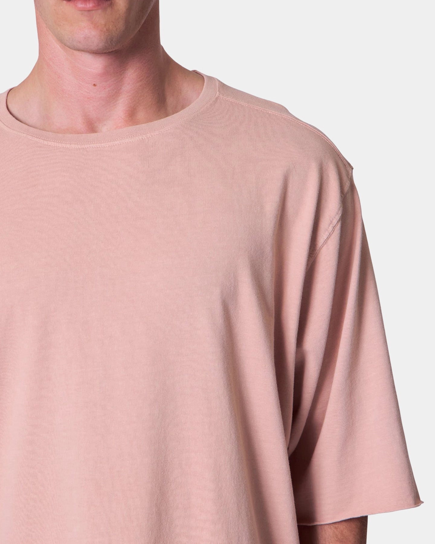 Light and Breathable SoftenedNeckline MNML OG Oversized T-Shirt Pink