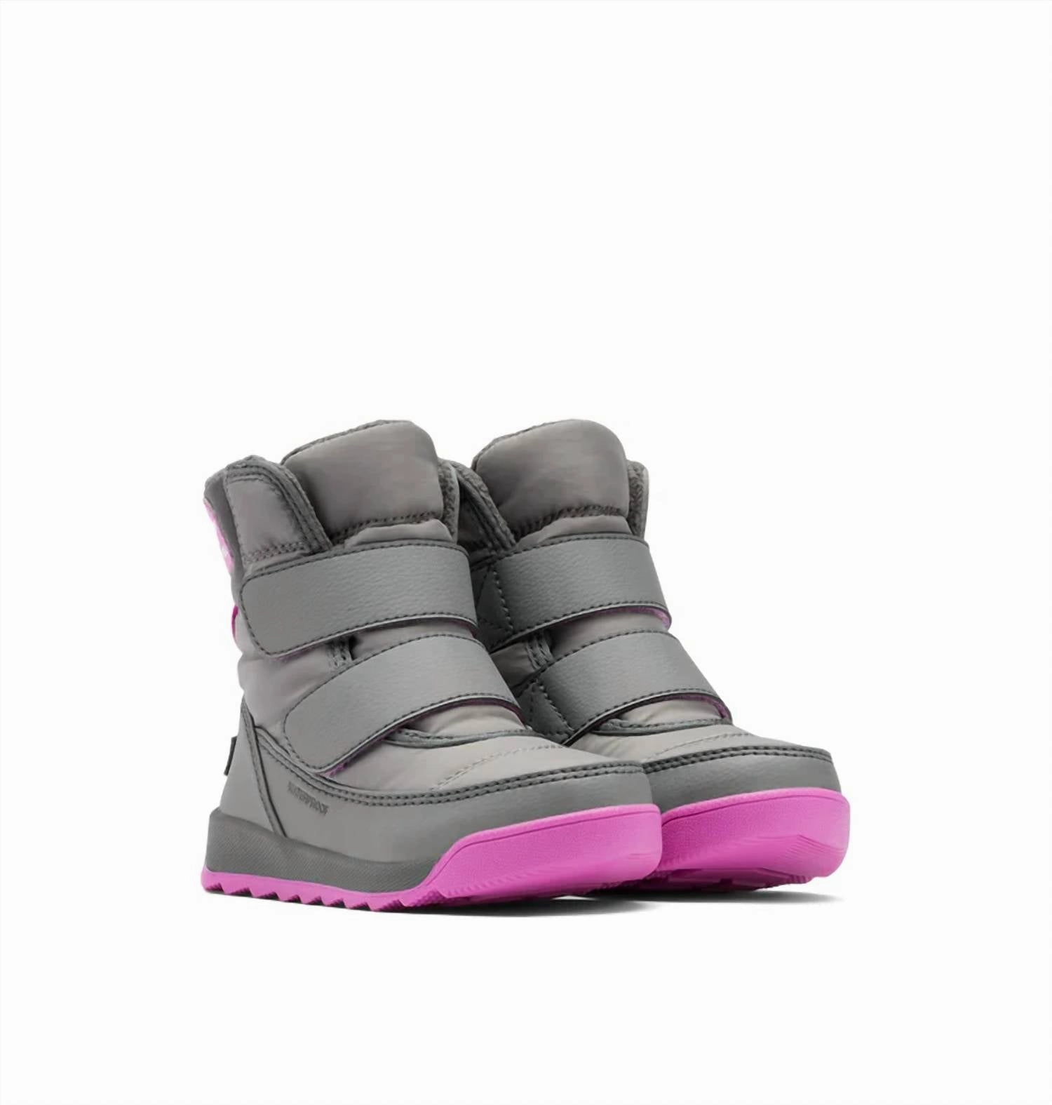 Kid's Whitney Ii Strap Boots In Quarry Comfortable Soles Moisture Wicking Sockliner