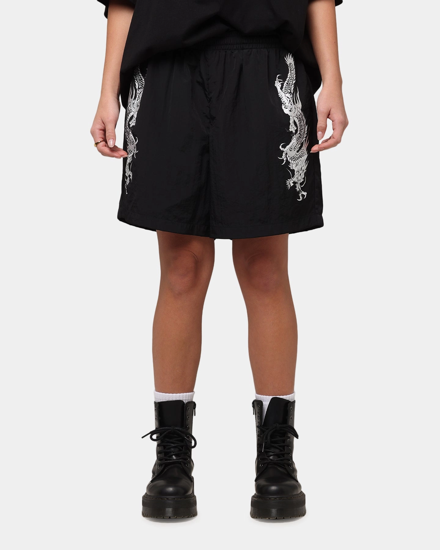 Ed Hardy Tribal Dragon Shorts Black Comfortable Fit Wear