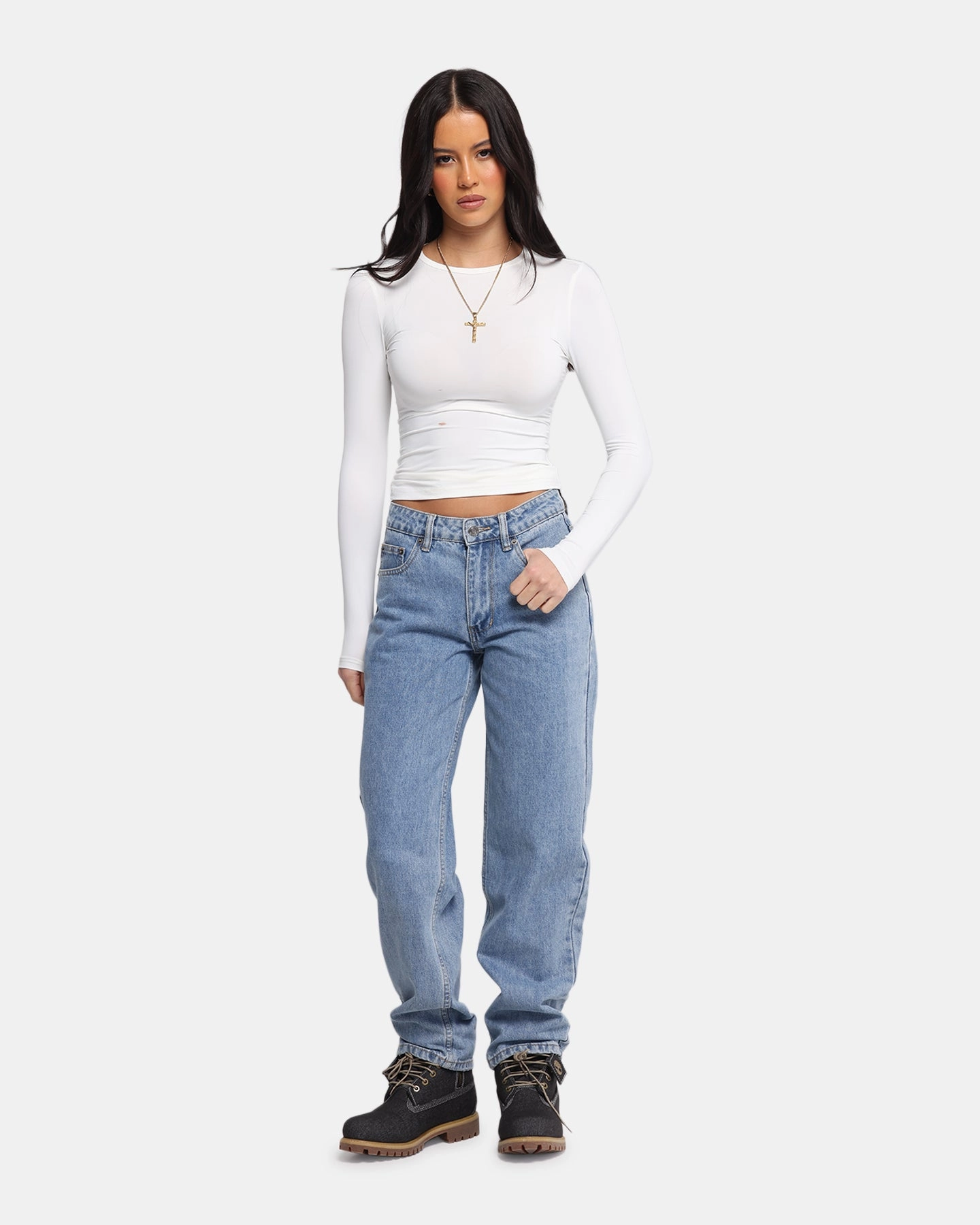 Trendy Design XXIII Women's High Rise Relaxed Jeans Blue Denim