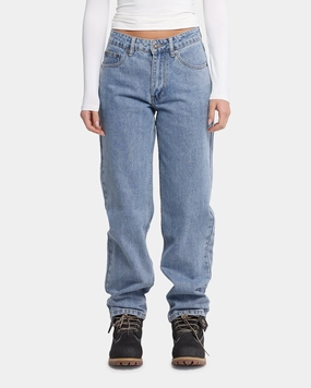 XXIII Women's High Rise Relaxed Jeans Blue Denim Quick Motion