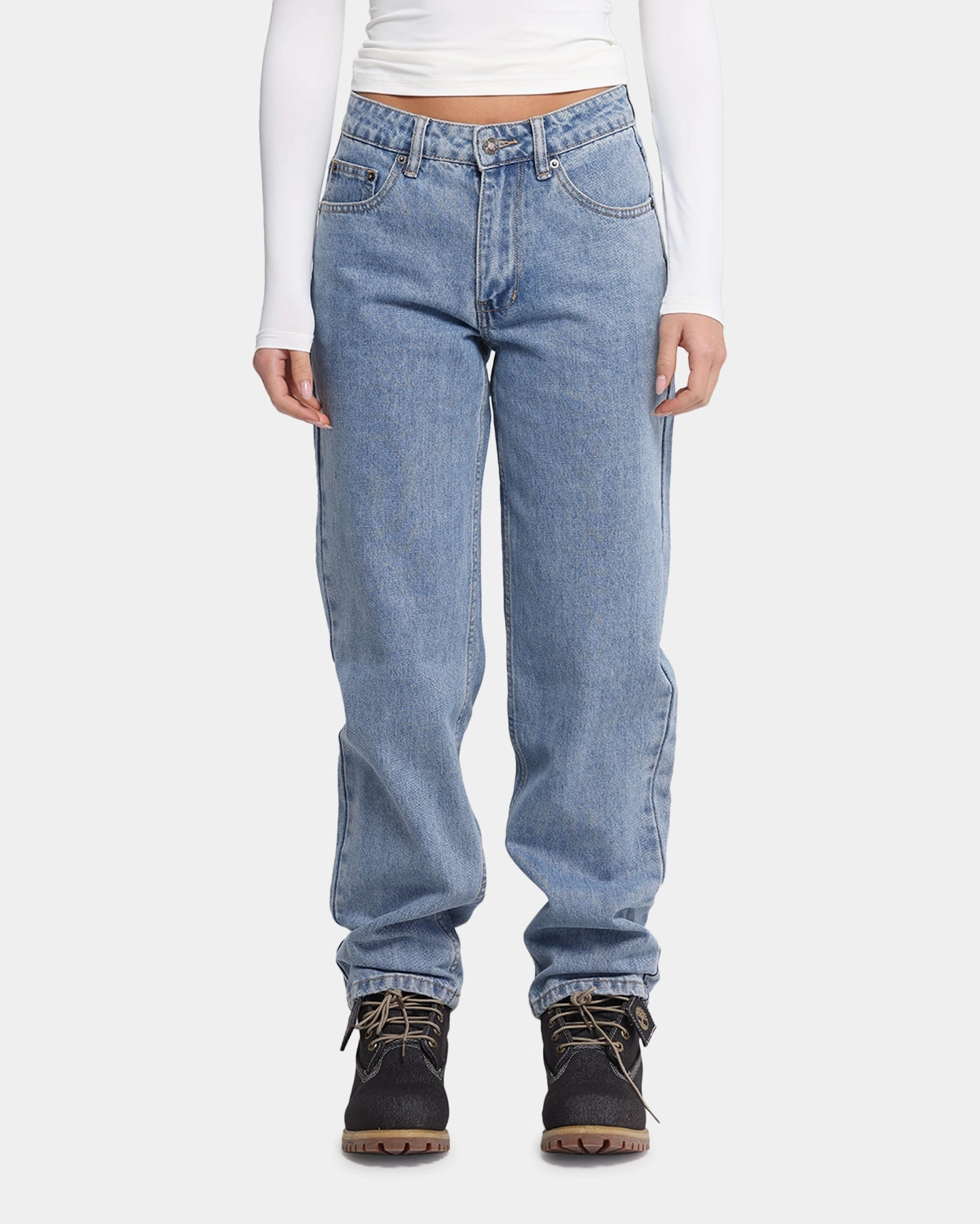 XXIII Women's High Rise Relaxed Jeans Blue Denim Quick Motion