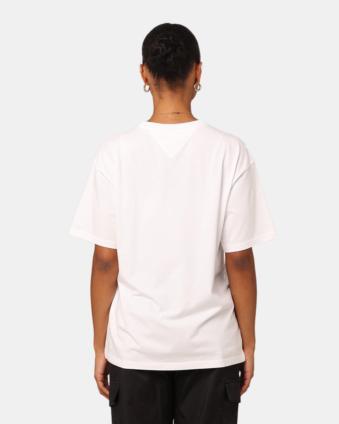 Tommy Jeans Women's Oversized Lux Varsity T-Shirt White Easy Layer