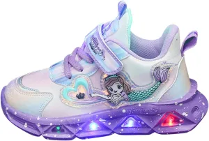 Cathalem Sneakes for Girls Light Up Pattern Sneaker Hook Loop Thick Bottom Non Slip Sports Shoes Fashion Casual Shoes