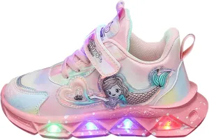 Cathalem Sneakes for Girls Light Up Pattern Sneaker Hook Loop Thick Bottom Non Slip Sports Shoes Fashion Casual Shoes