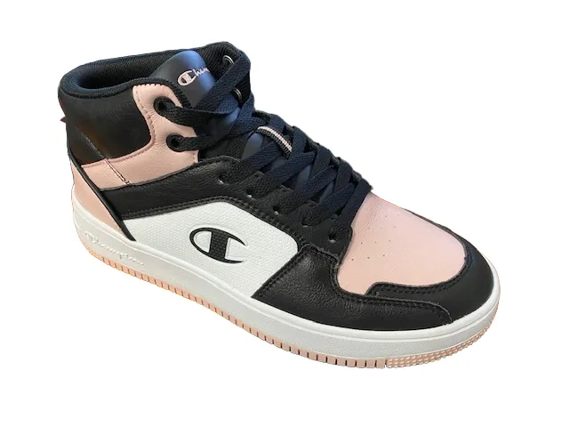 Champion Scarpa sneakers alta da donna Rebound 2.0 Mid S11471 KK001 nero bianco rosa flat - terrain running shoes