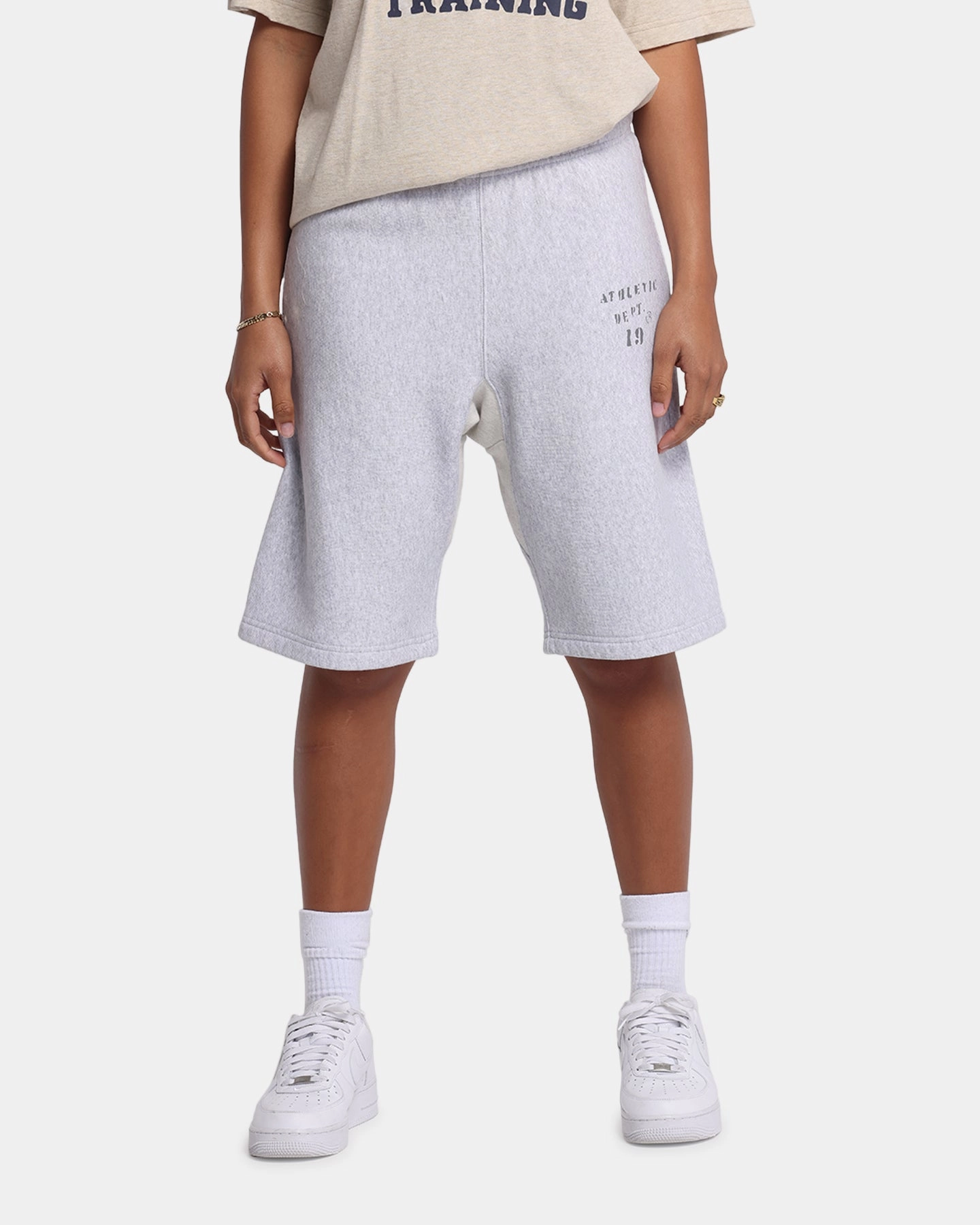 Flexible Activewear Trendy Wear Champion 50's RW Fleece Shorts Oxford Grey Heather