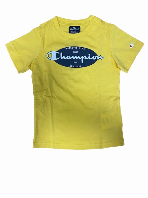 Champion completino da ragazzo Legacy Graphic T-shirt   Bermuda 306314 YS043 MIY giallo-blu Gym clothing Classic Smart