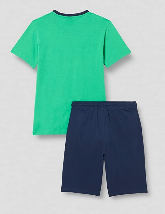 Seamless construction HeatResistantMaterial Champion completino da ragazzo Legacy Graphic T-shirt   Bermuda 306315 GS004 ELG verde-blu