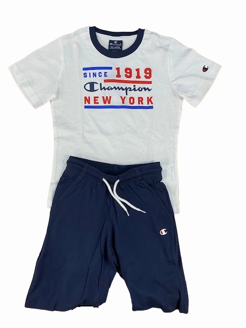 Chic Casual Wear Champion completino da ragazzo Legacy Graphic T-shirt   Bermuda 306315 WW001 WHT white