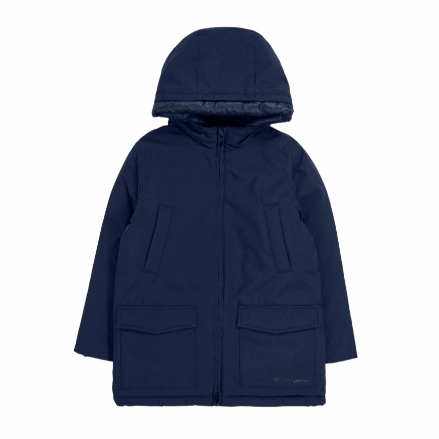 Champion giubbotto con cappuccio da ragazzo 306572 BS501 blu Compression Stitching