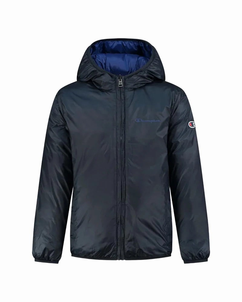 Champion Giubbotto con cappuccio reversibile 306570 BS501 blu-azzurro standard size Cool Ready