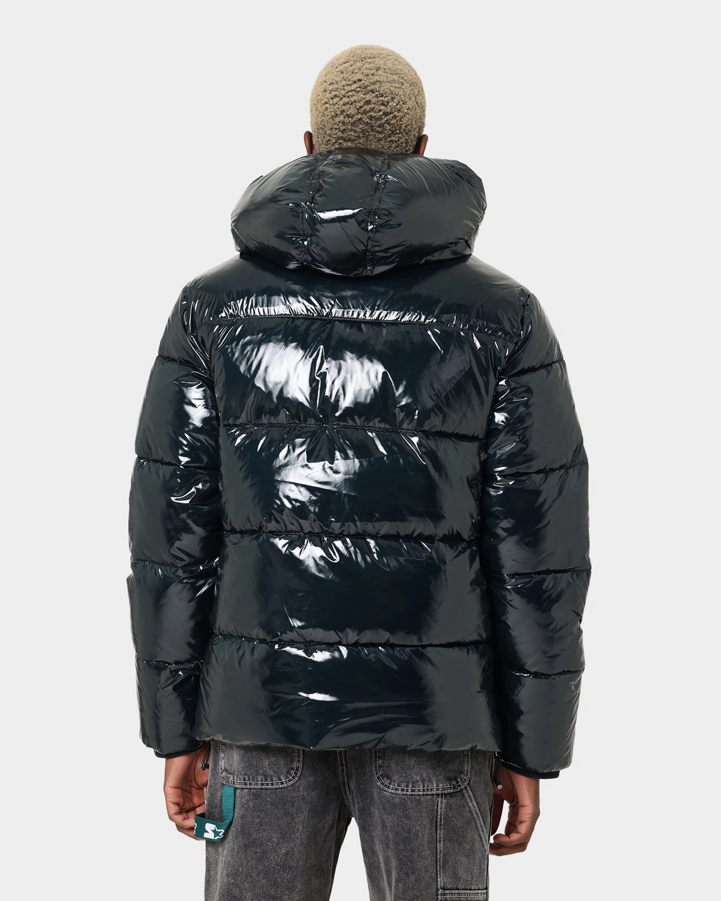 Faux Fur Reward Champion High Shine Puffer Jacket Black
