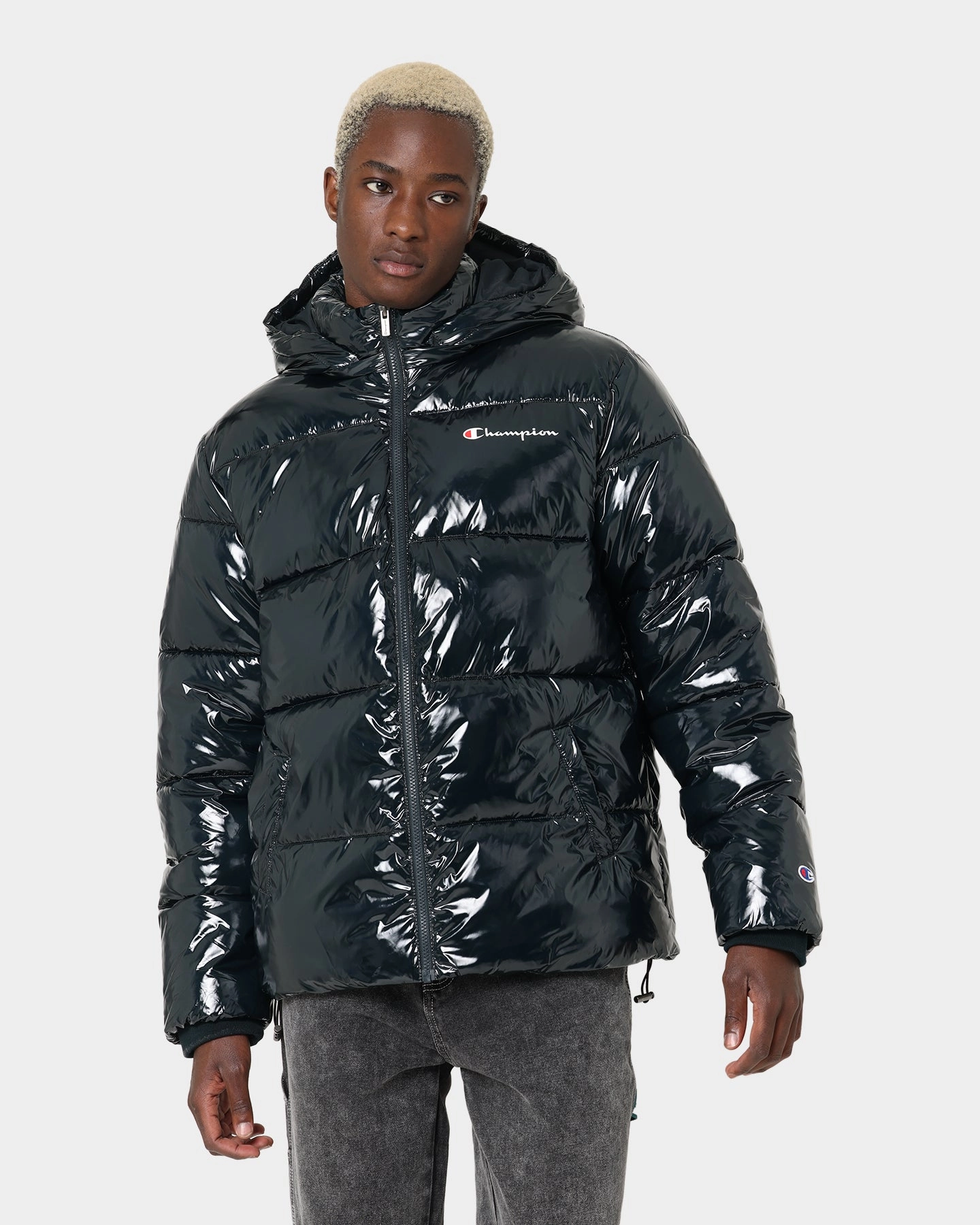 Future Teflon Coated Fabric Champion High Shine Puffer Jacket Black