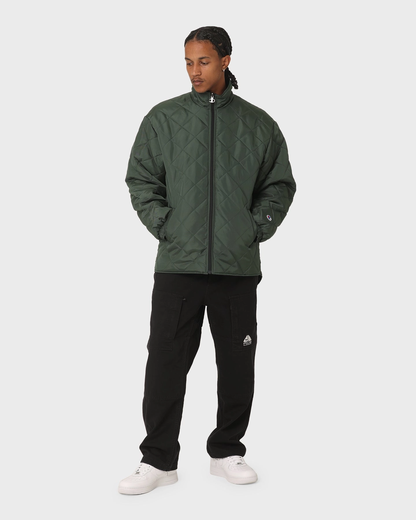 Champion LFS Parker Puffer Jacket Black Double Layer Design Slim Profile