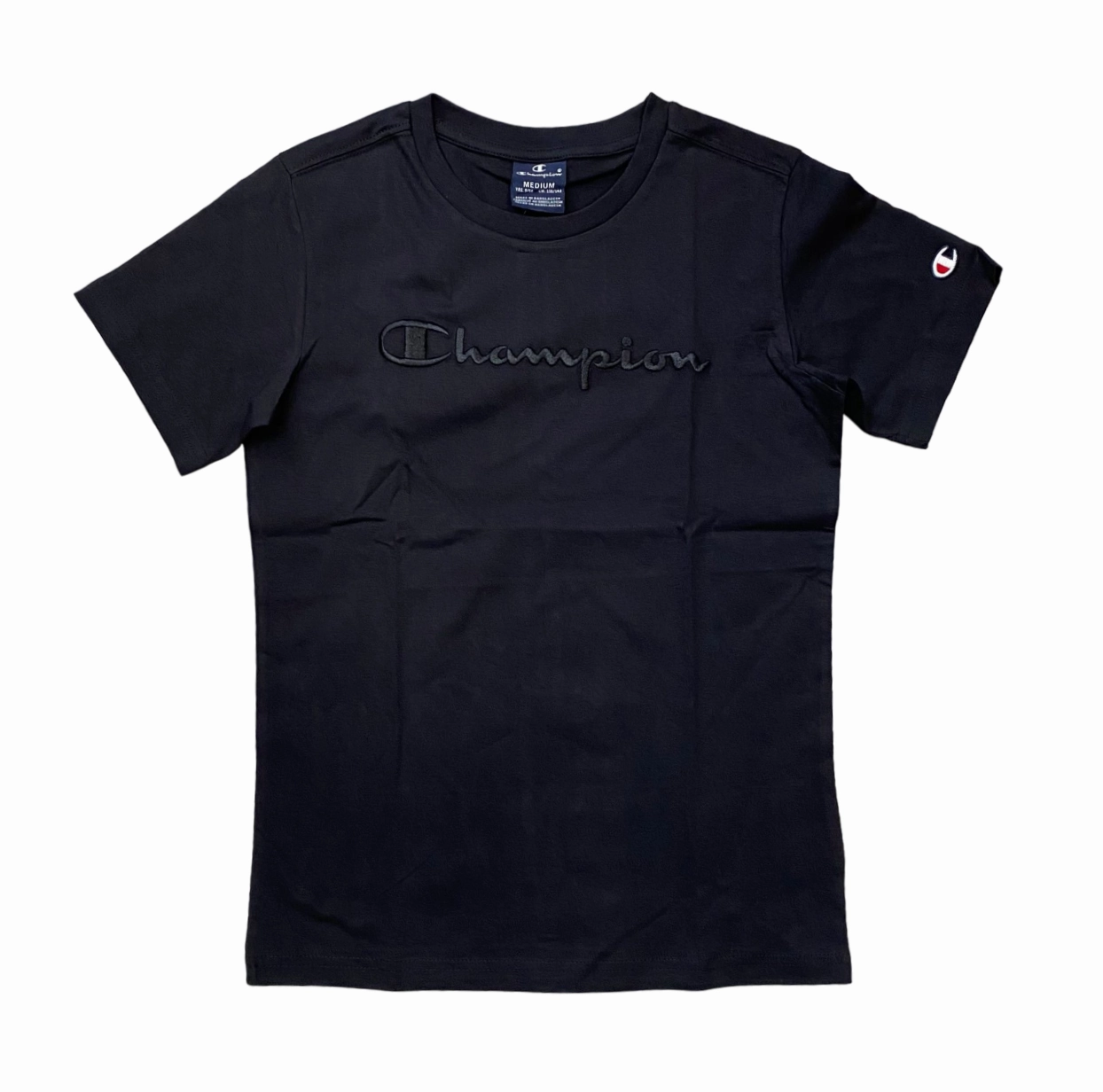 Champion maglietta manica corta in cotone da ragazzo 306777 KK001 nero Comfortable And Versatile Breathable touch
